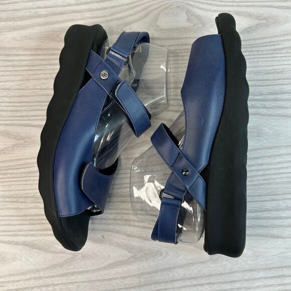 Wolky Pichu Walking Sandals WMNS 41 US 10 Blue Smooth Leather Adjustable Straps - Picture 7 of 9